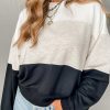 Light Grey Colorblock Drop Shoulder Pullover Sweatshirt