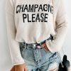 Snow White Champagne Please Graphic Sweater