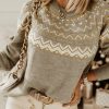 Stay Warm And Fashionable With This Gray Geometric Pattern Sweater