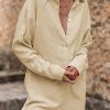 Half Button Shirt Collar Long Sleeve Loose Romper