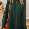 Duffel Oversized Drop Shoulder Split Hem Sweatshirt