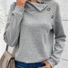 Stay Stylish And Warm With This High Neck Gray Sweatshirt - Perfect For Daily Wear