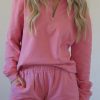 Comfortable Loungewear For Daily Wear Or Sportswear - Pink Solid Color Design