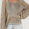 Casual Round Neck Sweater With Eye-Catching Star Pattern