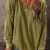 Casual And Fashionable Sweatshirt: Drop Shoulder Design In Jungle Green