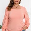 Concise And Elegant Plus Size Top - Perfect For Daily Wear In Fall & Autumn