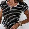 Stylish Round Neck T Shirt - Perfect For Casual Summer Outfits