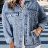 Casual Collared Denim Jacket - Classic And Versatile Style