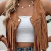 Luxurious Suede-Like Fringed Vest - Lightweight & Comfortable