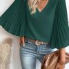 Versatile And Stylish Women's Shift Blouse In Blackish Green