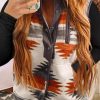 Multicolor Fuzzy Aztec Western Fashion Vest Jacket