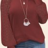 Comfortable Fall/Autumn Daily Wear: Plus Size Red Waffle Knit Top