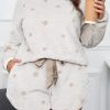 Relaxed Fit Plus Size Loungewear: Long Sleeve Top And Shorts Set