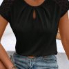 Versatile Round Neck Top With Ruched Details - Elegant And Casual