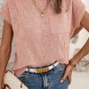 Casual Round Neck Sweater Tee - Soft And Textured In Dusty Pink