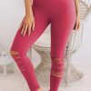 Rose Red Cut-out Skinny High Waist Leggings