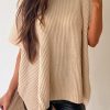 Versatile Tunic-Length Sweater In Apricot With Side Slits Detail