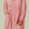 Chic Scoop Neck Buttoned Front Dress For Women - Plus Size