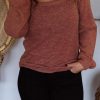 Versatile Plus Size Solid Color Knit Top For Daily Wear