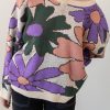 Multicolour Flower Print Loose Sweater