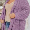 Bonbon Open Front Knit Plus Size Cozy Cardigan