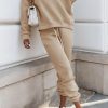 Pale Khaki Chunky Two-piece Hooded Sweatsuit