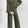 Cozy And Versatile Ribbed Knit Two Piece Set For Daily Wear