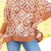 Relaxed Fit Western Print Blouse With Batwing Sleeves