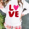 Soft And Comfortable Cable Knit Pullover: Women's White Slogan Sweatshirt