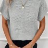 Relaxed Fit Short Sleeve Sweater Tee - Modern And Graceful Design