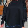 Casual Round Neck Baggy Sweatshirt For Women - Comfortable And Stylish