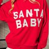 Fiery Red Shiny SANTA BABY Graphic Sweatshirt