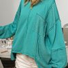 Sea Green Exposed Seam High Low Baggy Sweatshirt