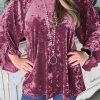 Red Dahlia Velvet Pagoda Sleeve Crew Neck Top