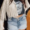 White Fringe Plus Size Cropped Jacket