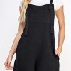 Black Adjustable Straps Textured Romper