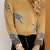 Cozy Round Neck Sweater With Double Side Knitted Design