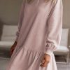 Relaxed And Effortlessly Chic Solid Color Mini Dress For Women