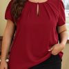 Comfortable And Fashionable Plus Size Pleated T-Shirt For Everyday Wear