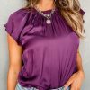 Soft And Sleek 100% Polyester Satin Blouse - Perfect For Daily Wear