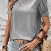 Chic And Classic Short Sleeve Tee In Light Grey For Women