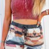 Western Inspired Aztec Pattern Shorts - Perfect For Beach And Daily Wear