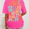 Bright Pink SUNSHINE ON MY MIND Graphic Tee