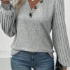 Versatile Ribbed Top - Cozy And Textured Feel With Flattering V Neckline