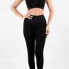 Black Seamless Ribbed Spaghetti Straps Bra Leggings Sports Set