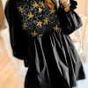 Black Sequined Stars Flounce Sleeve Ruffled Babydoll Dress