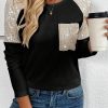 Soft And Comfy Long Sleeve Tee With Modern Patch Pocket Design