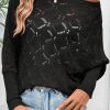 Lightweight Black Acrylic Sweater - Perfect For Daily Casual Wear