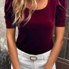 Seductive Figure Enhancing Slim Fit Velvet Top For Women