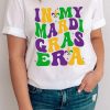 Trendy Round Neck Graphic Tee For Women: In My Mardi Gras Era